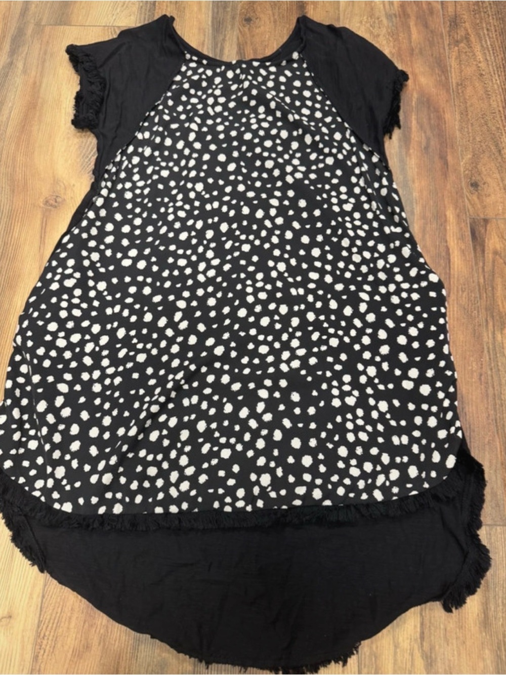 Umgee Black and White Spot Print Casual Kids Dress